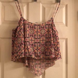 Charlotte Russe Tops - Charlotte Russe flowy pink/blue croptop Charlotte Russe Tops - Charlotte Russe flowy pink/blue croptop